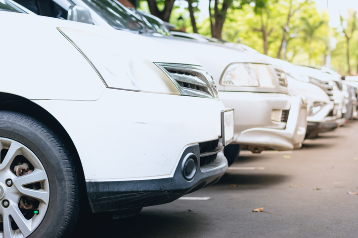 Neatly parked cars