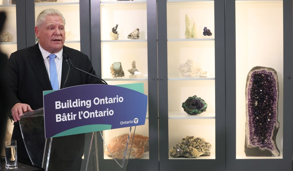 Premier Doug Ford provide remarks at the Minerals Lab at the Royal Ontario Museum on developments in mining and Northern Ontario and the threats of tarriffs from the United States