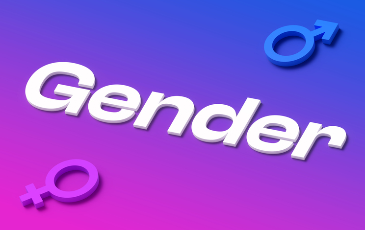Gender Symbols Spectrum Gradient 3D Text Background