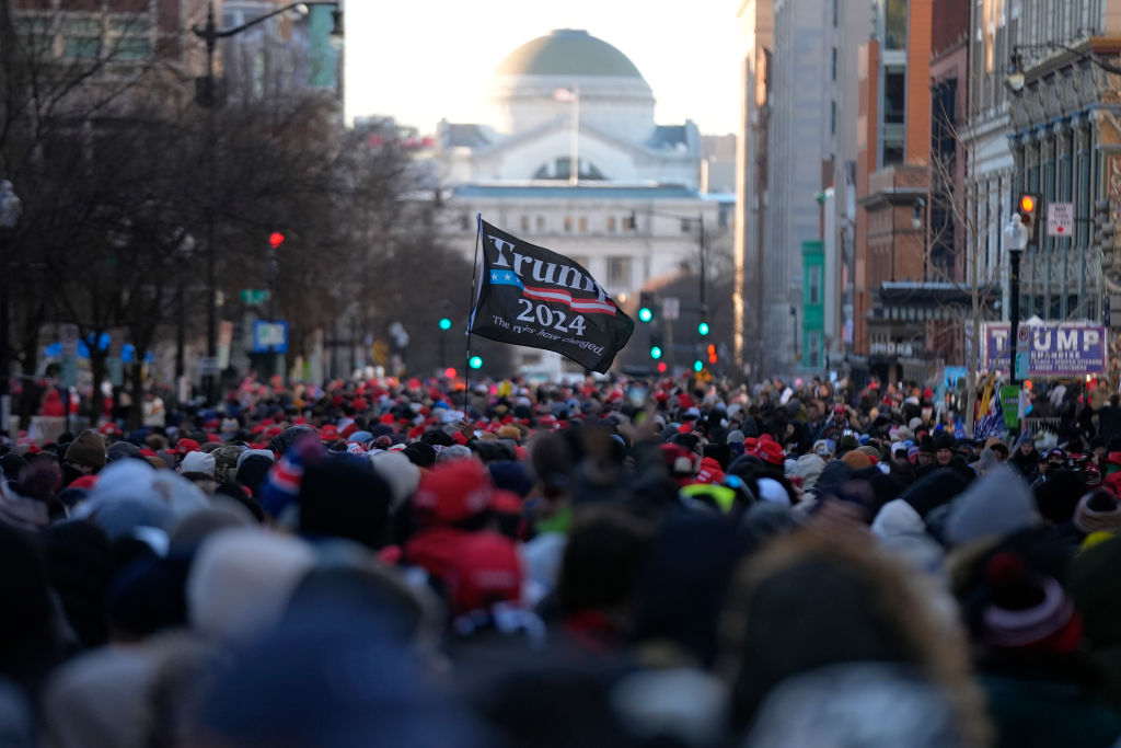 Supporters of President-elect Donald Trump await his inauguration.