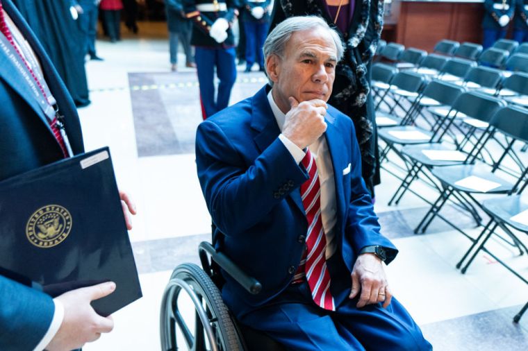 Texas Governor Greg Abbott arrives in the VIP viewing area in Emancipation Hall for Donald Trump's Ianuguration