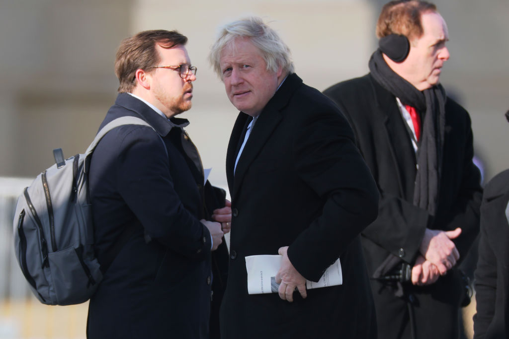 Britain's former Prime Minister Boris Johnson arrives to the inauguration