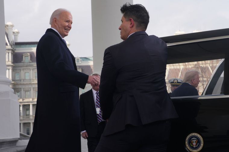 U.S. President Joe Biden departs the White House ahead of the inauguration