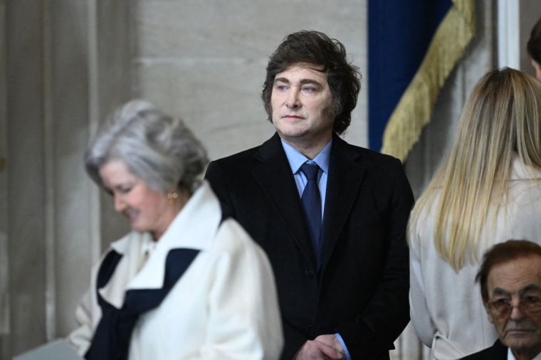 Argetina's President Javier Milei arrives for the inauguration