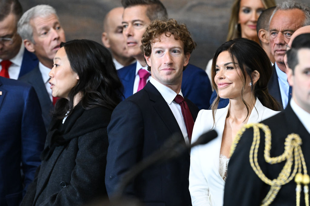 Facebook CEO Mark Zuckerberg arrives for the inauguration