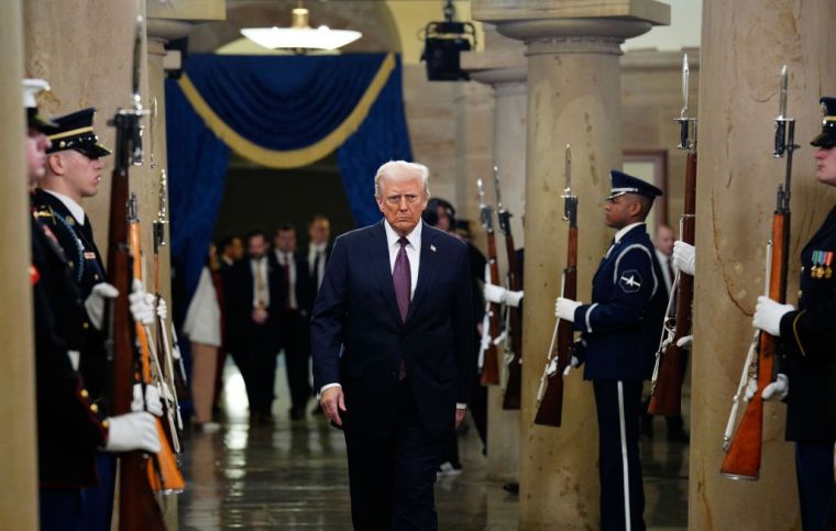 US President-elect Donald Trump arrives ahead of the 60th inaugural ceremony