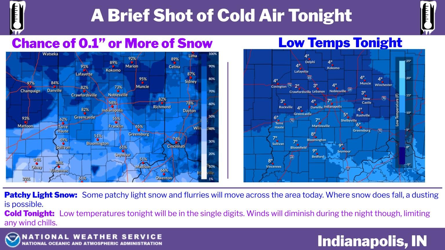 Snow Today, Single Digits Tonight, Warmer Temps Ahead