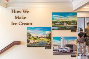 Display on the wall of the Blue Bell Creameries Country Store and Ice Cream Parlor in Sylacauga, Alabama