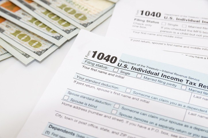 tax forms 1040. Financial concept.