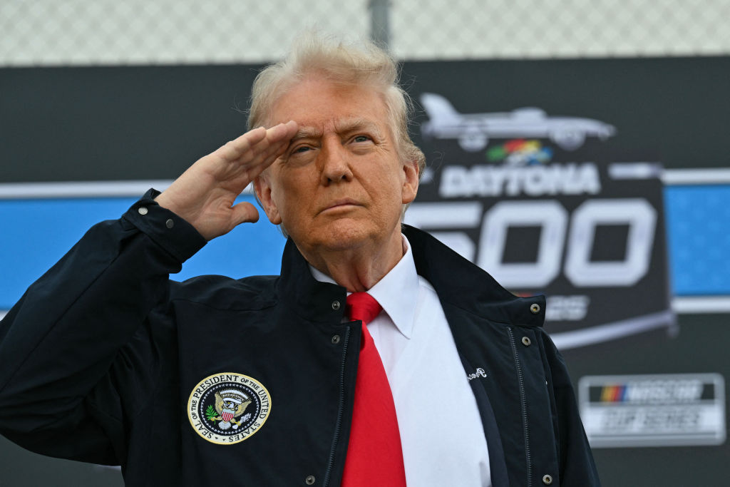 US-POLITICS-NASCAR-DAYTONA500-TRUMP