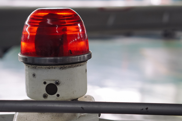 Red siren emergency light