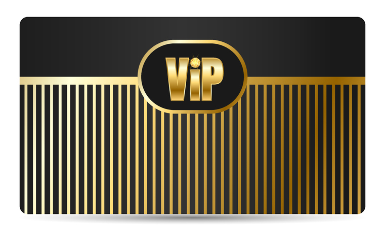 Prestige golden VIP access card layout. Premium design with gold elements. Vector illustration for party, award, casino, events, hotel