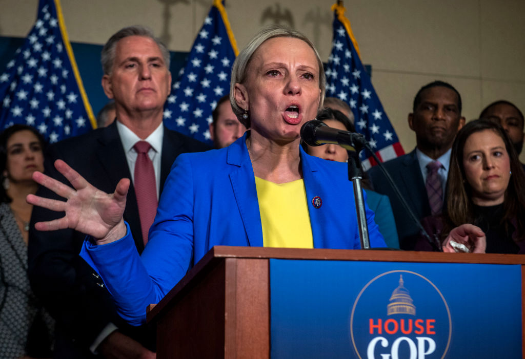 House Republicans hold a press conference in advance of tonight's State of the Union, on March 01 in Washington, DC.