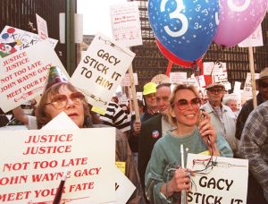 Some of the 5,000 demonstrators supporting the sch