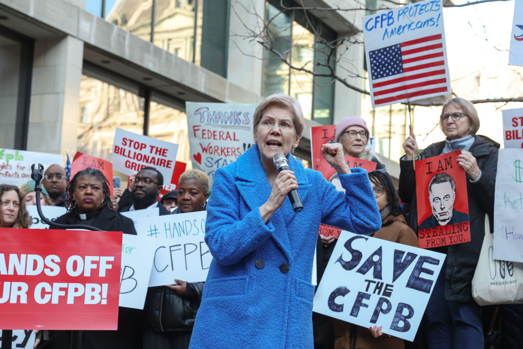 Rally To Stop Elon Musk's Closing Of The CFPB