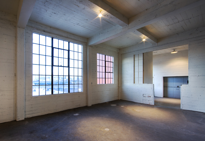 Room interior in an old abandoned industrial building