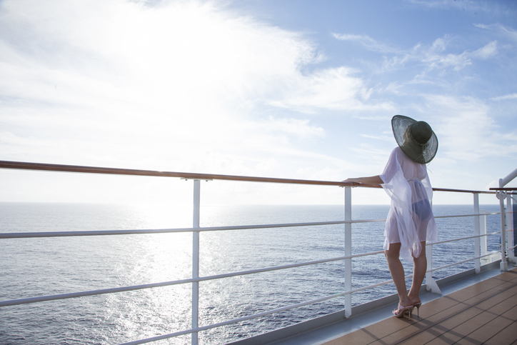 Young woman on a cruise ship.