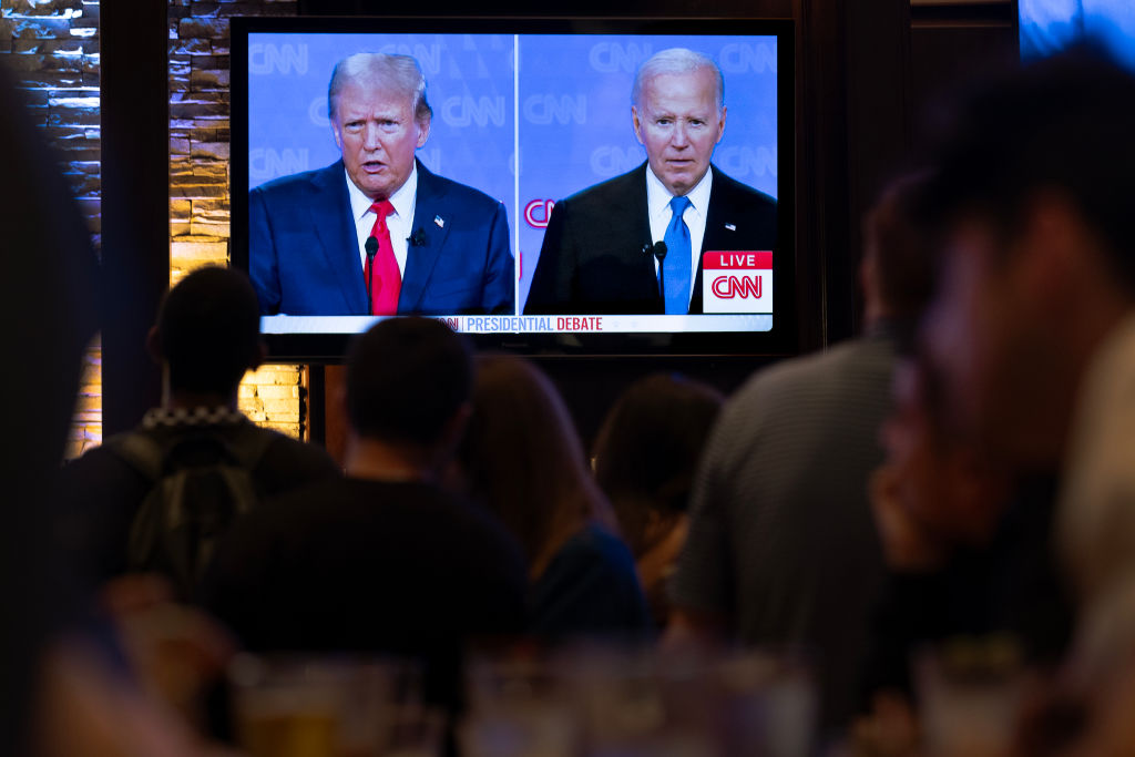 Americans Across The Nation Watch The First Presidential Debate Between Joe Biden And Donald Trump