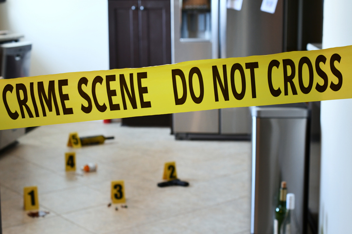 Crime Scene inside a house - home invasion violent crime murder concept