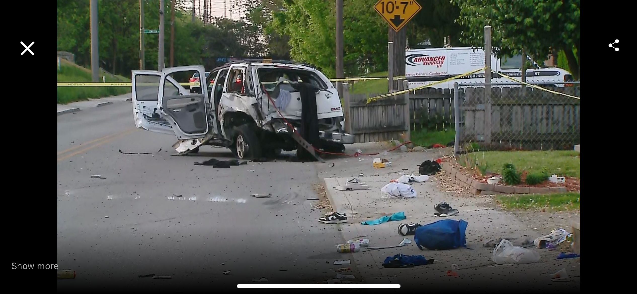 Crash involving several people