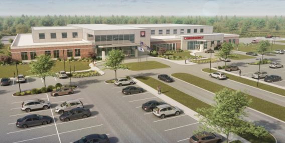Rendering of planned Indiana University Health West Lafayette hospital