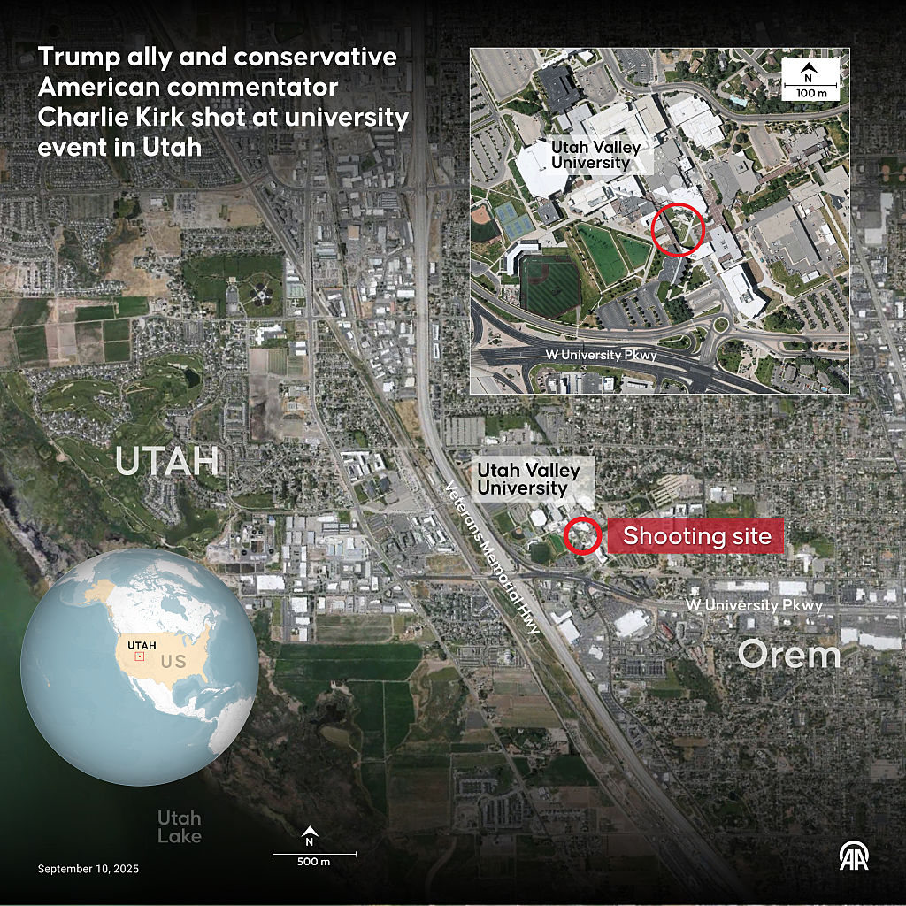 Trump ally and conservative American commentator Charlie Kirk shot at university event in Utah