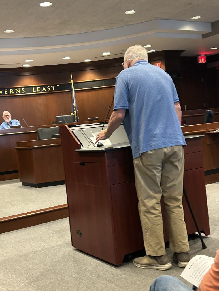 Resident speaking in favor of the proposed change