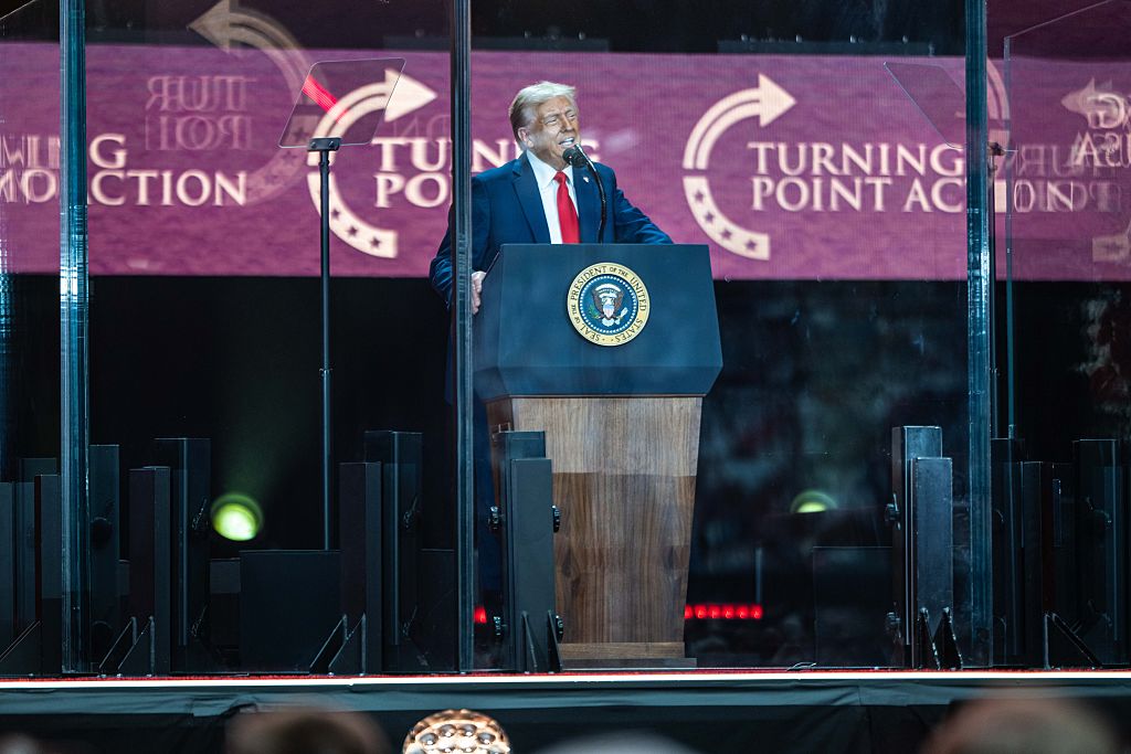 Trump pays tribute at Charlie Kirk memorial, widow says she has forgiven suspect