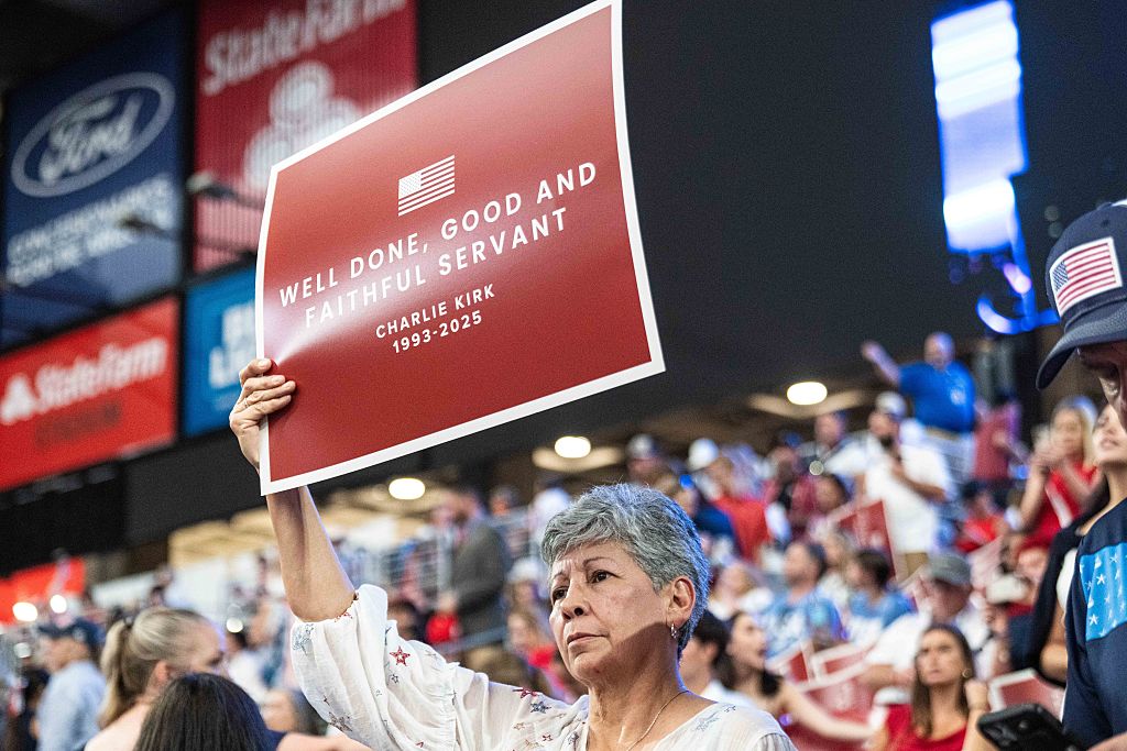 Trump pays tribute at Charlie Kirk memorial, widow says she has forgiven suspect