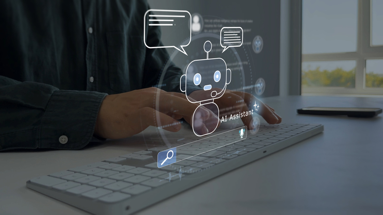 AI assistant chat interface.Interaction with the Ai assistant to solve some tasks more easily. Image generator, documents, marketing and advertising, bot writing and coding.