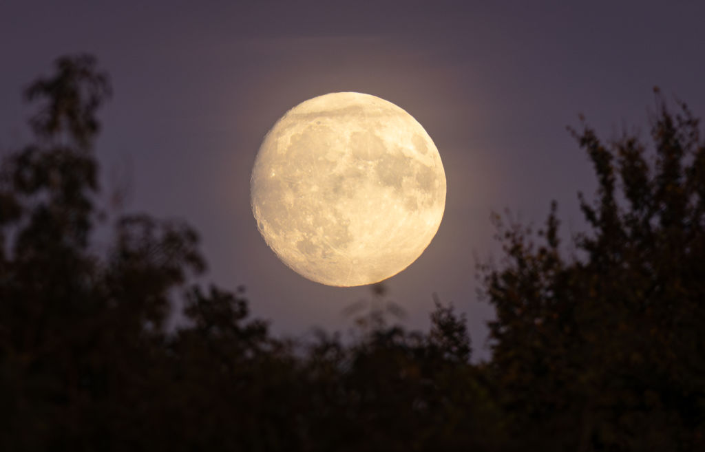 Harvest Supermoon Rises Over Beckford's Tower