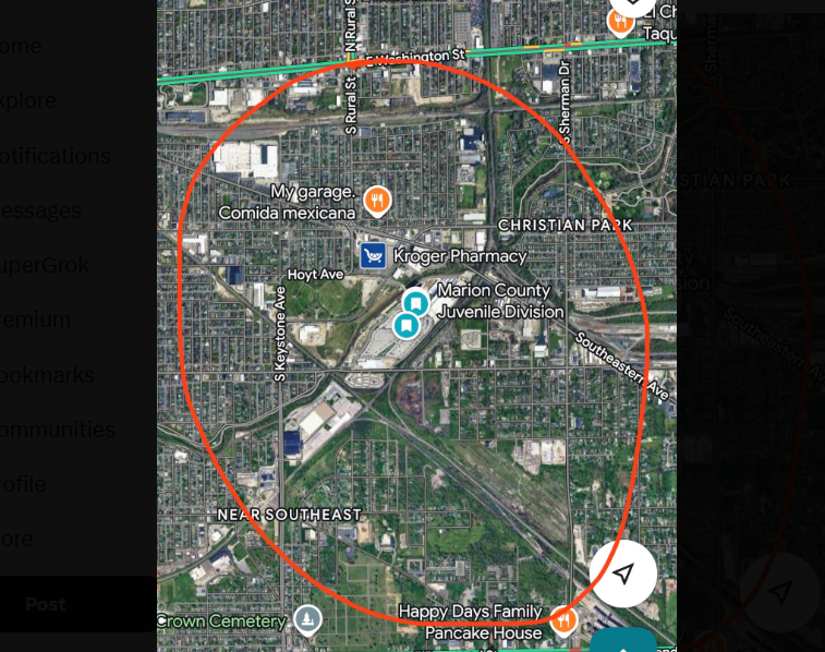 Search Radius for missing inmate