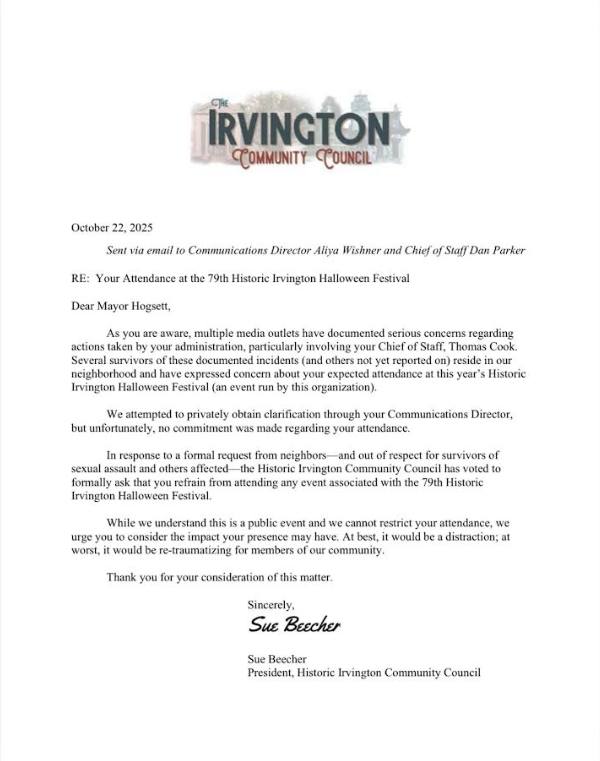 Letter to Hogsett