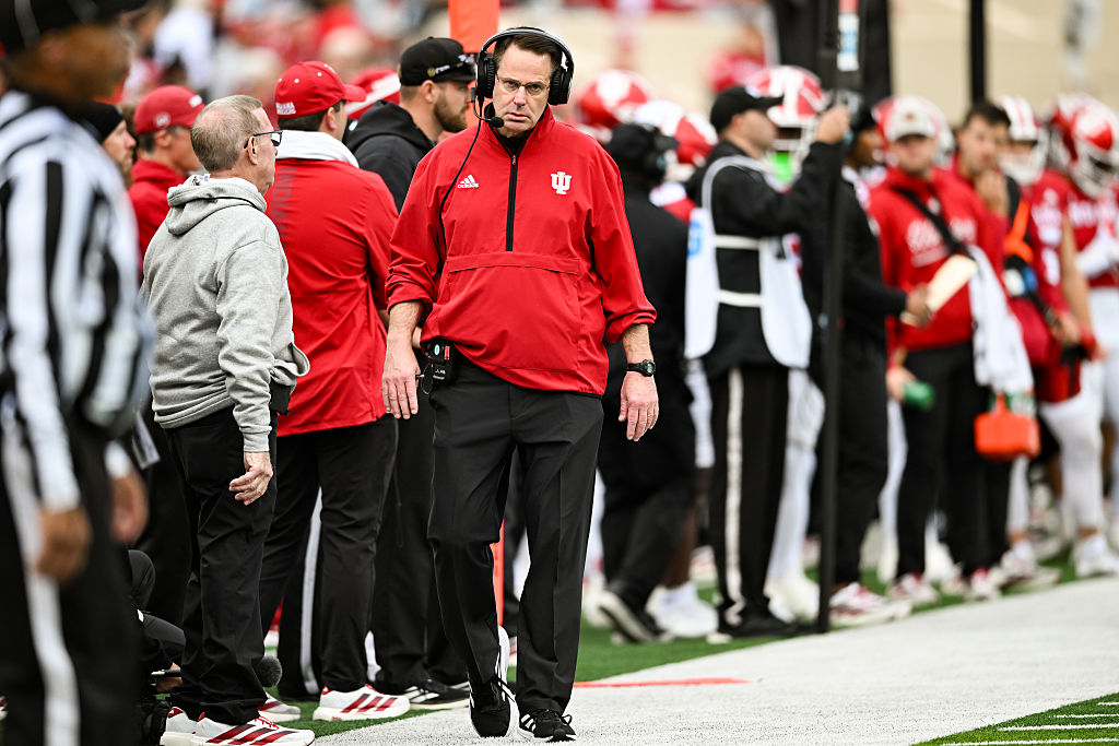 Indiana Head Football Coach Curt Cignetti on the Sidelines