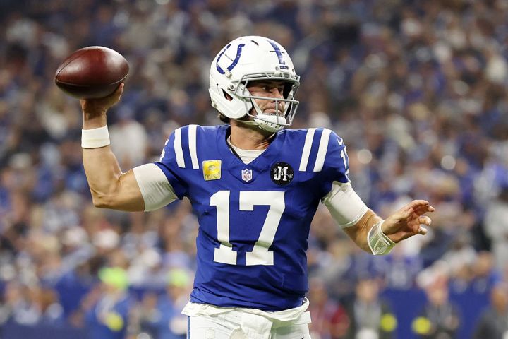 Colts Quarterback Daniel Jones Throwing a Pass