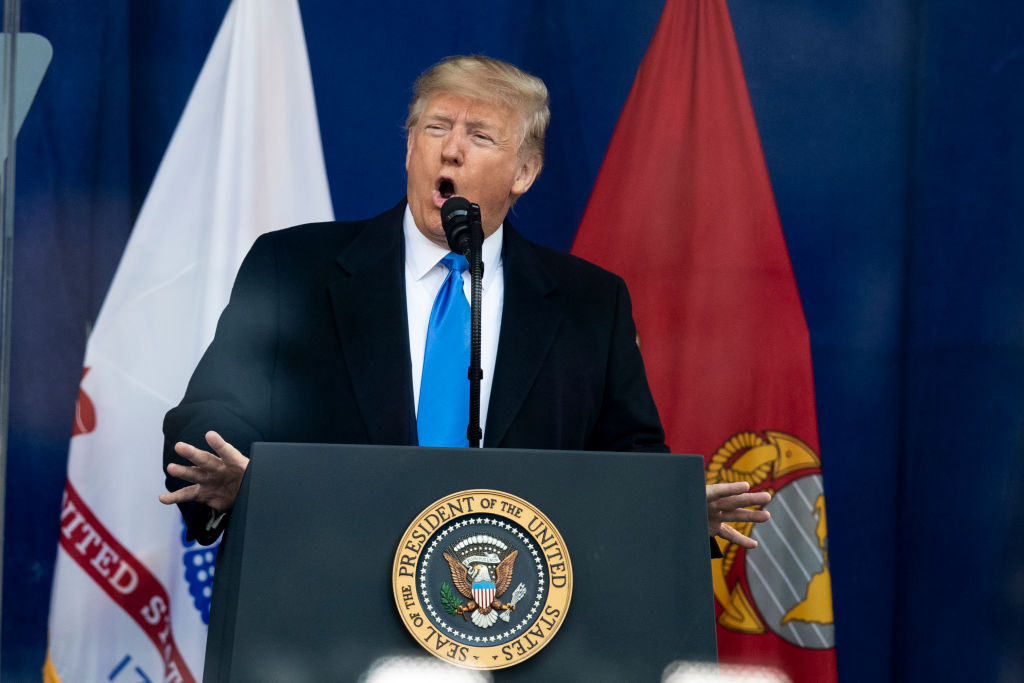 President Donald Trump Opening Ceremony for Veterans Day Parade : NYC