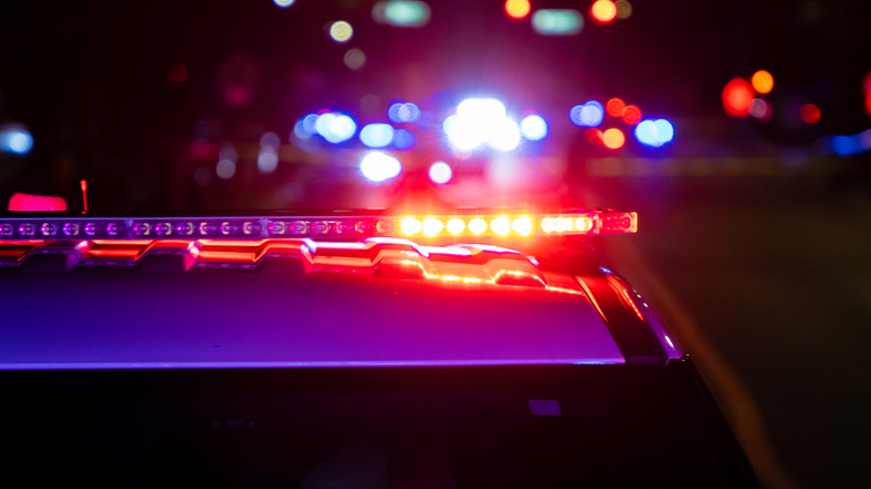 Police lights crime scene