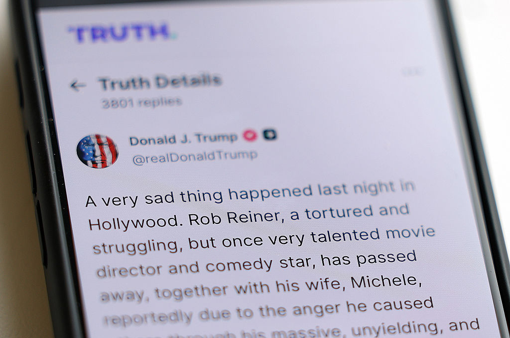 President Trump Comments On The Death Of Actor And Director Rob Reiner On Truth Social