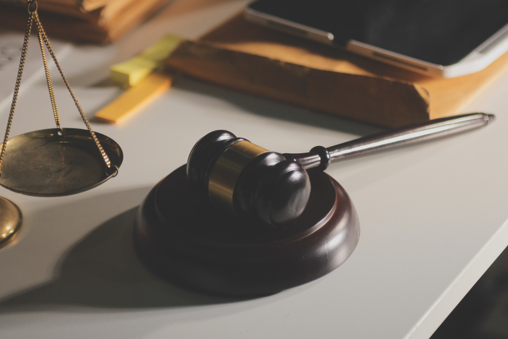 Businesswoman and Male lawyer or judge consult and conference having team meeting with client at law firm in office, Law and Legal services concept