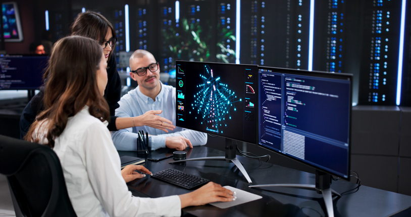 The Cyber Security Team Analyzing Data