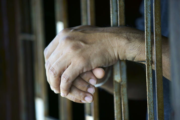 close up of prisoner hand