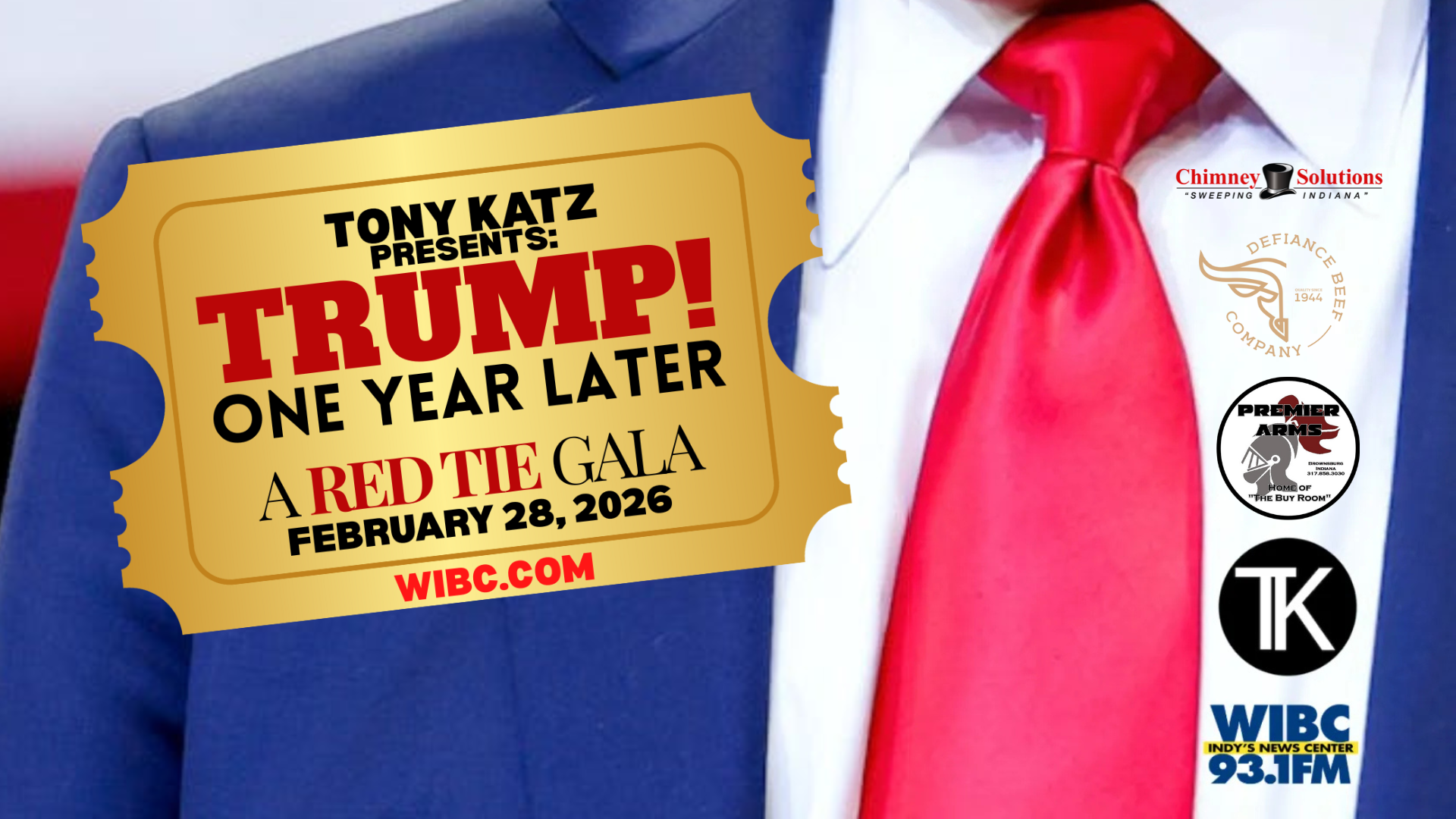 Trump One Year later A Red Tie Gala - Indianapolis