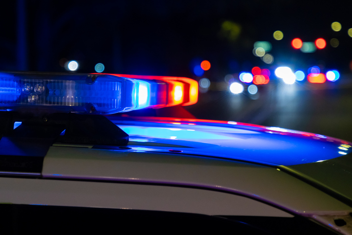 Police lights crime scene