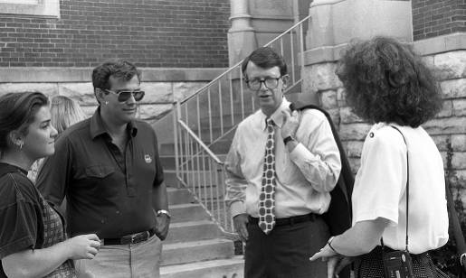 Dr. Robert Bottoms Speaks to people on DePauw's campus