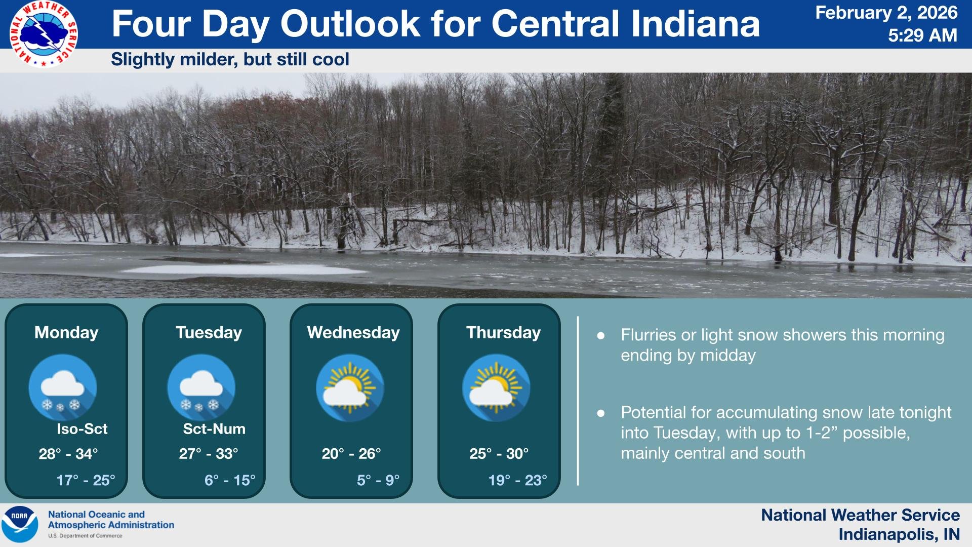 Cold Stretch Continues in Indiana, Snow Possible Tuesday
