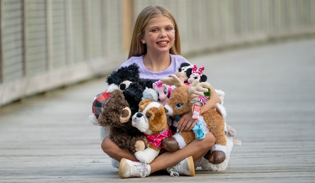 Hannah has also enjoyed stuffed animals