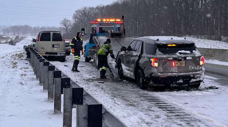 Van Lost Control; Hits Deputy Vehicle