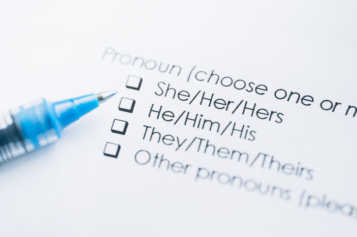 Different pronouns in a questionnaire