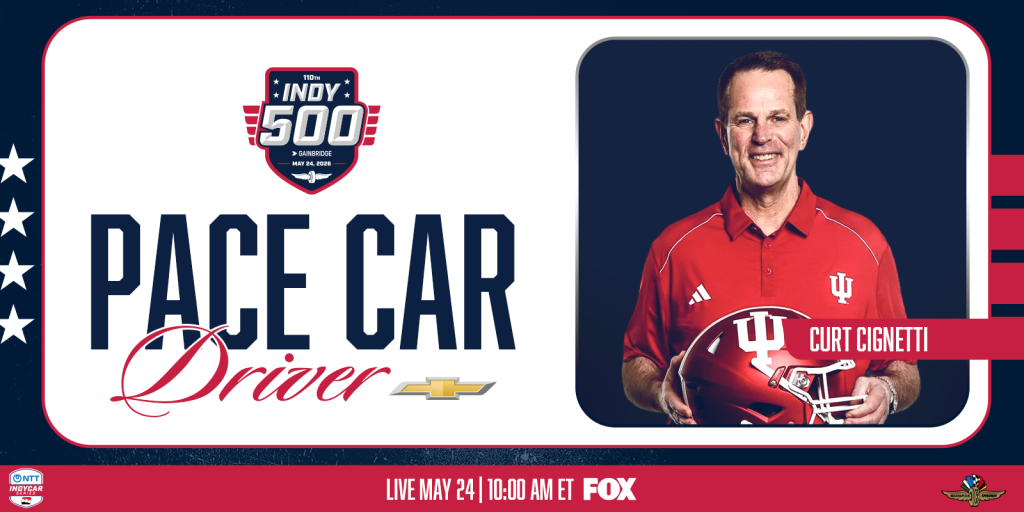Curt Cignetti to be the pace car driver of the Indianapolis 500
