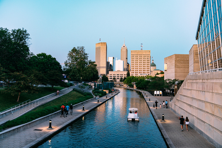 Central Canal Walk Downtown Indianapolis, Indiana, USA
